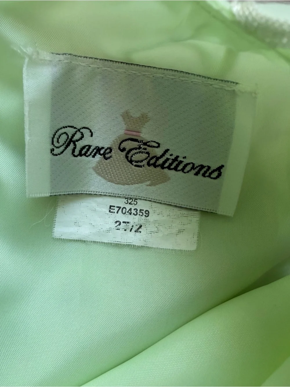 Rare Editions Light Green Embroidered Bow Dress
